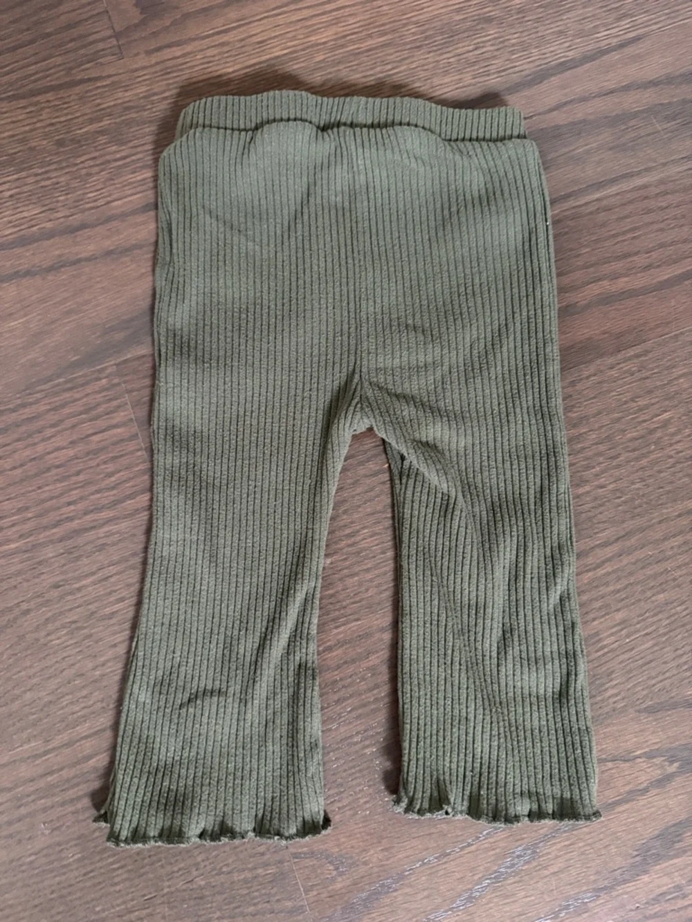 Old Navy Olive Green Ribbed Flare Pants Set | 6-12M